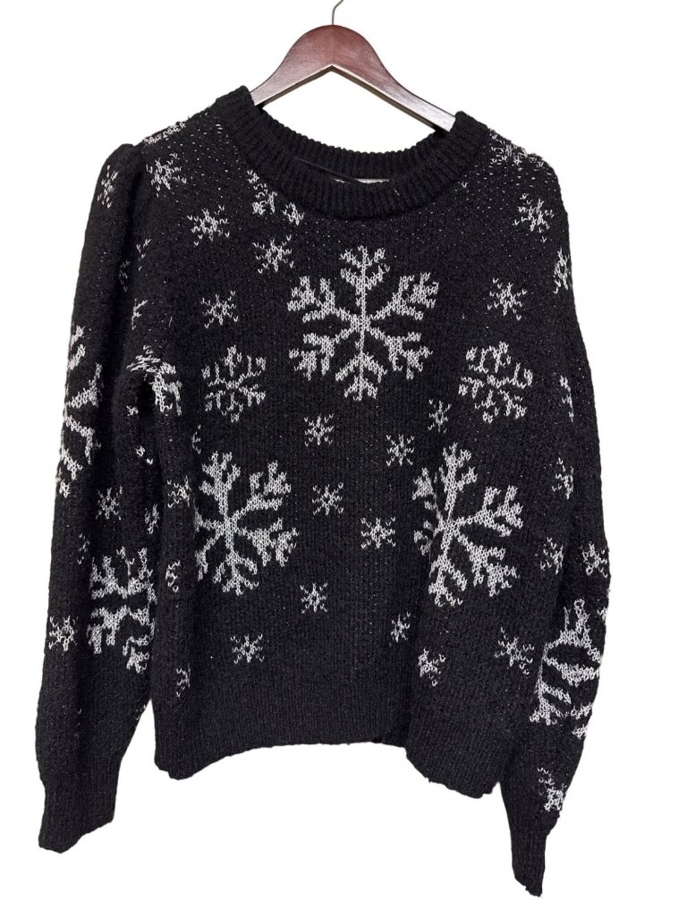 Vero Moda Snowflake Sweater Black White Nordic Christmas  Women's Large NWT